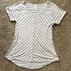 Lularoe classic tee heathered grey and white striped